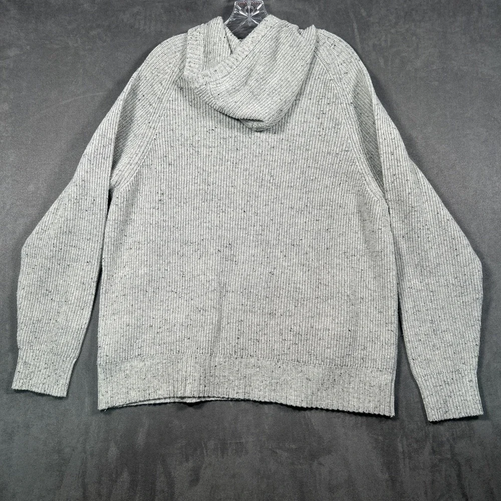 American Eagle Pullover XXL Hoodie Ribbed Knit Sweater Drawstring Mens Ivory